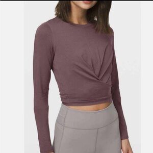 Lululemon Time To Restore Long Slv Shirt Womens 4 Antique Bark Purple